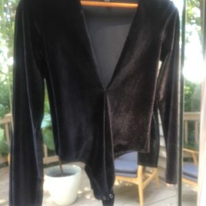 Black velvet body suit
